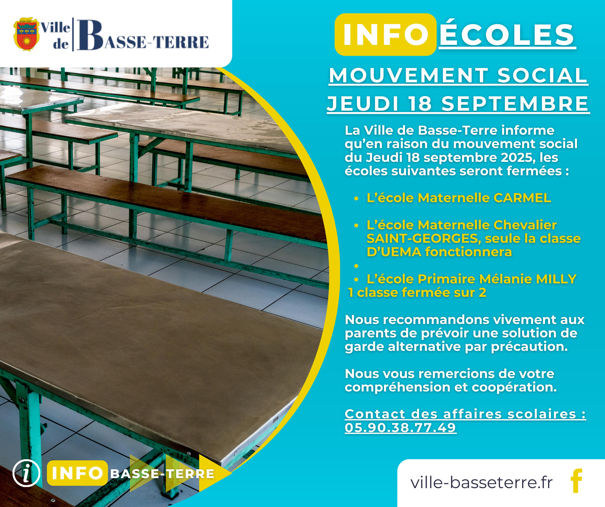 Mouvement social Jeudi 18 septembre dans les écoles